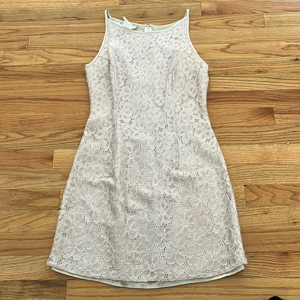 JESSICA MCCLINTOCK/ GUNNE SAX vintage blush floral lace dress size 7/8